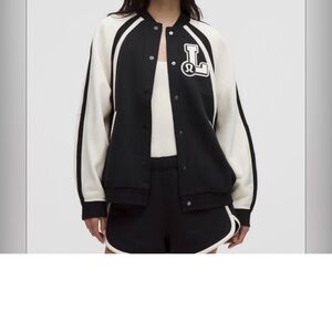 lululemon athletica Black and Cream Varsity Jacket